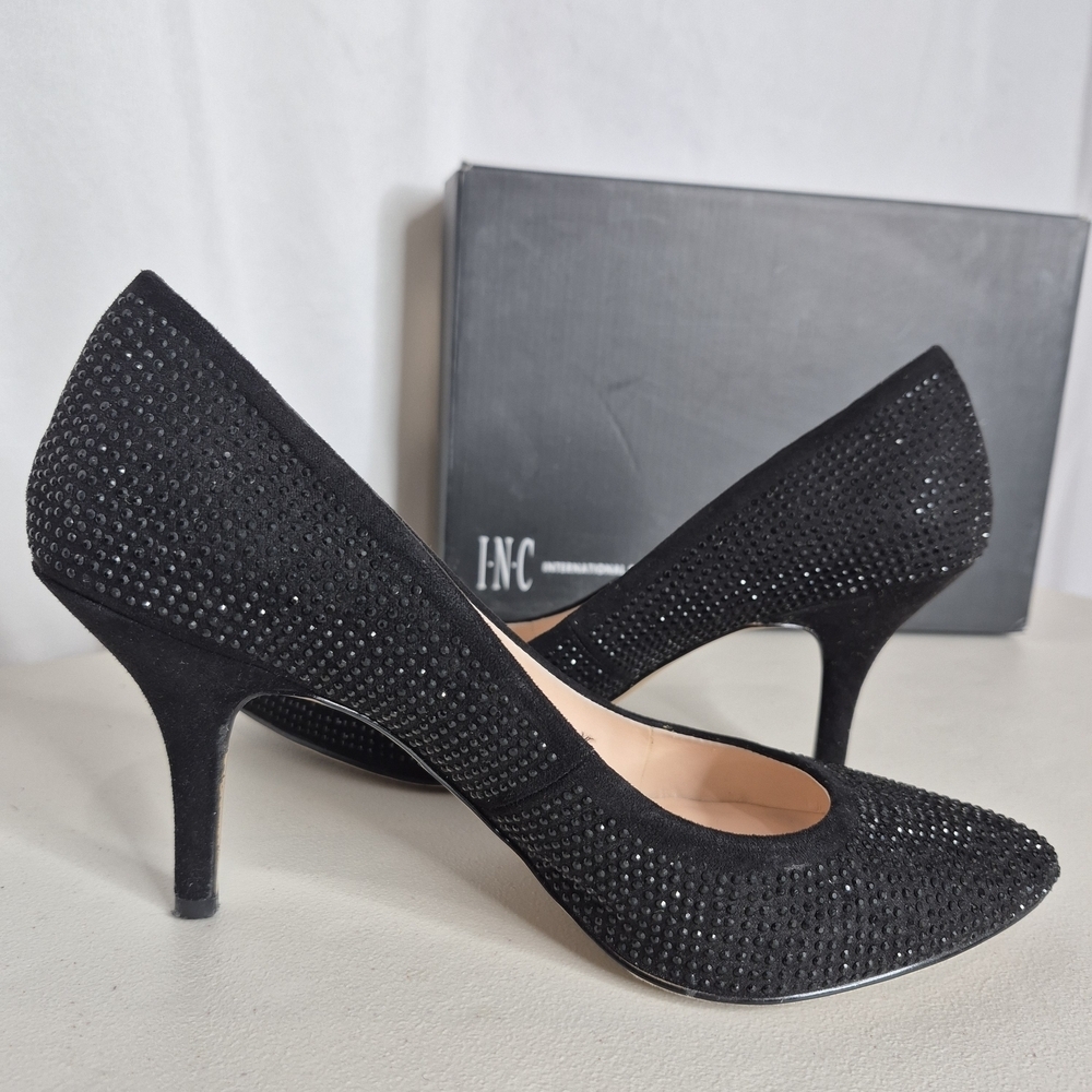INC International Concepts Zitah3 Black Rhinestone Pumps - Size 8 - Picture 3 of 13